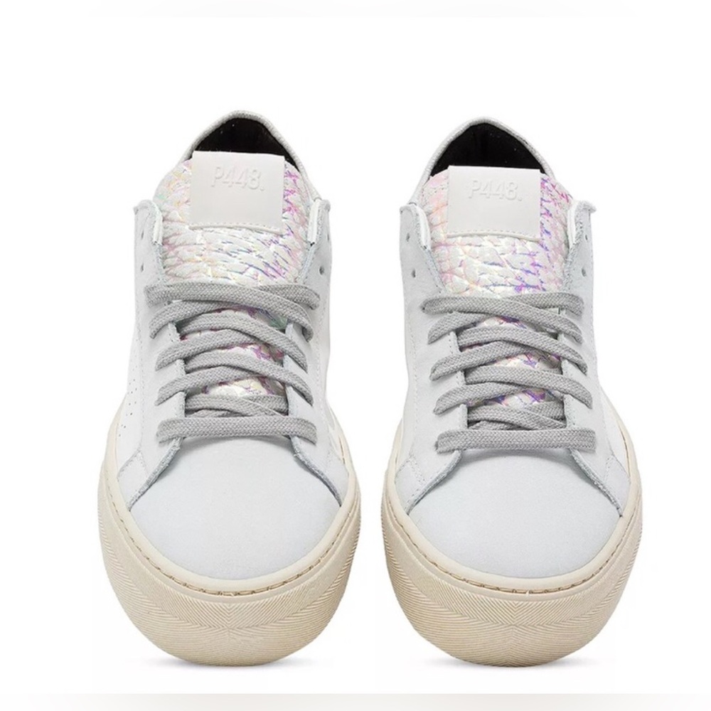 P448 White and Iridescent Sneakers